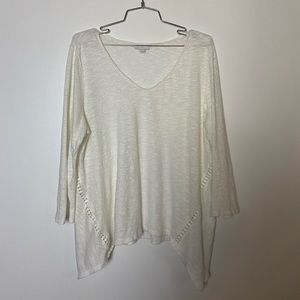 J.Jill White Linen Blend Tunic Top